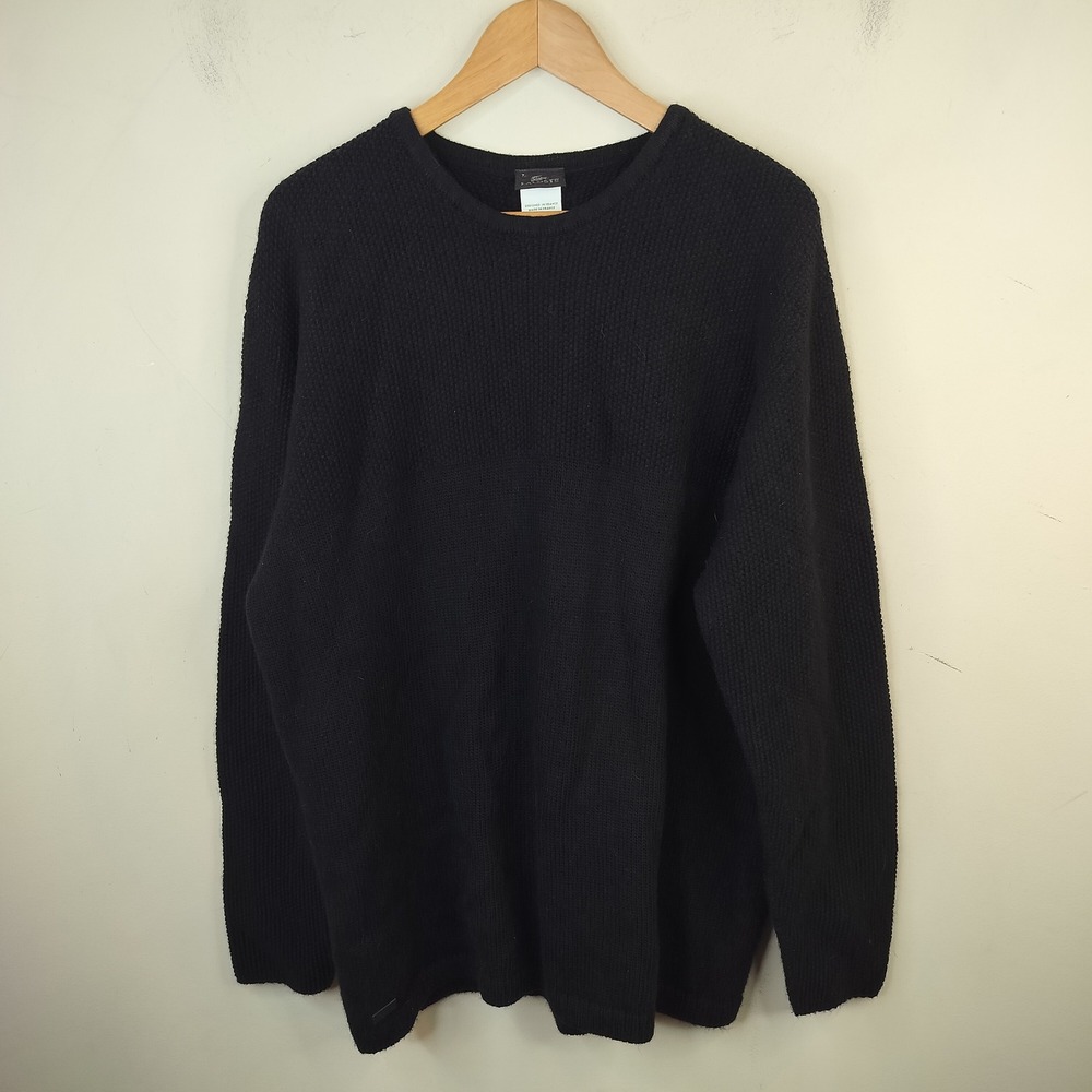 Lacoste Alpaca Wool Knit Sweater Mens 7 XL Pullover Classic Minimalist Black